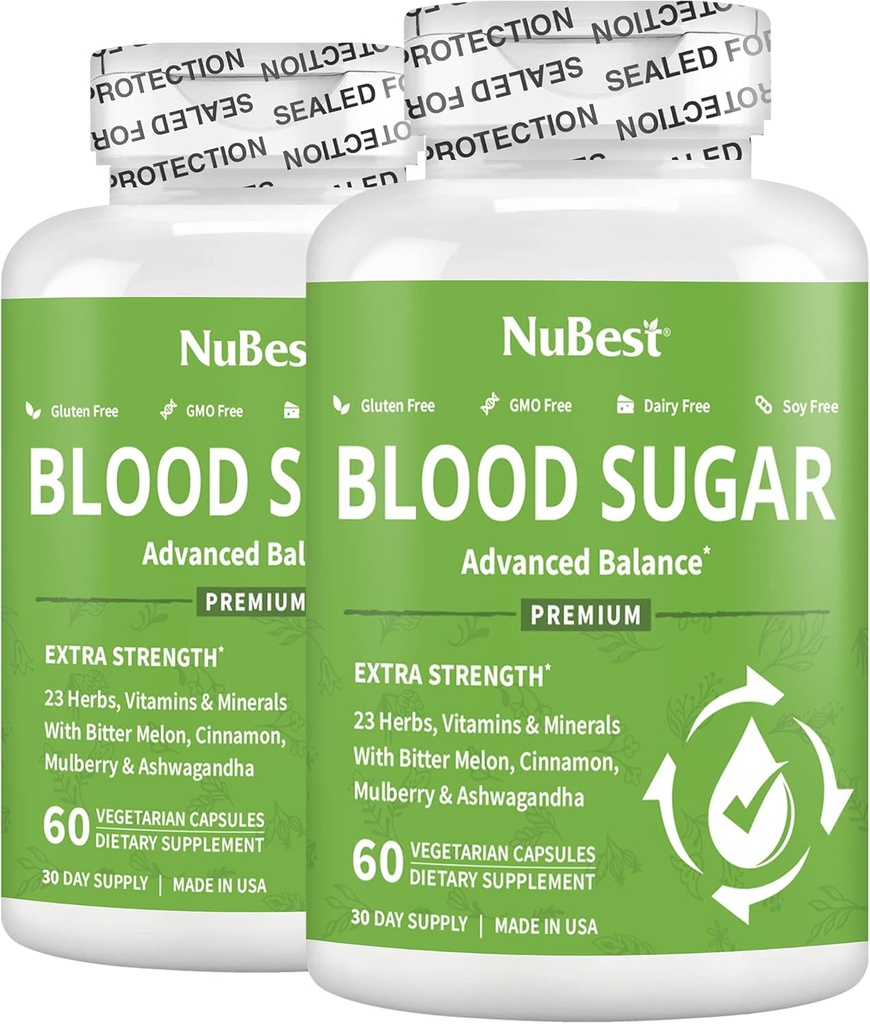 Veresuhkur - täiustatud valem mõru meloni, ashwagandha, kaneeli, kroomi, magneesiumi, vitamiinide, alfa-lipohappe, Cayenne Pepper & More | Pack 2