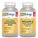 SOLARAY Kaltsium Magneesium Tsink ja ajastatud vabastav C-vitamiin - luude tervis, immuunsuse tugipakett, 1000 mg kaltsiumi, 500 mg magneesiumi, 1000 mg C-vitamiini lisandit, vegan, 60-päevane garantii, 275 VegCaps iga