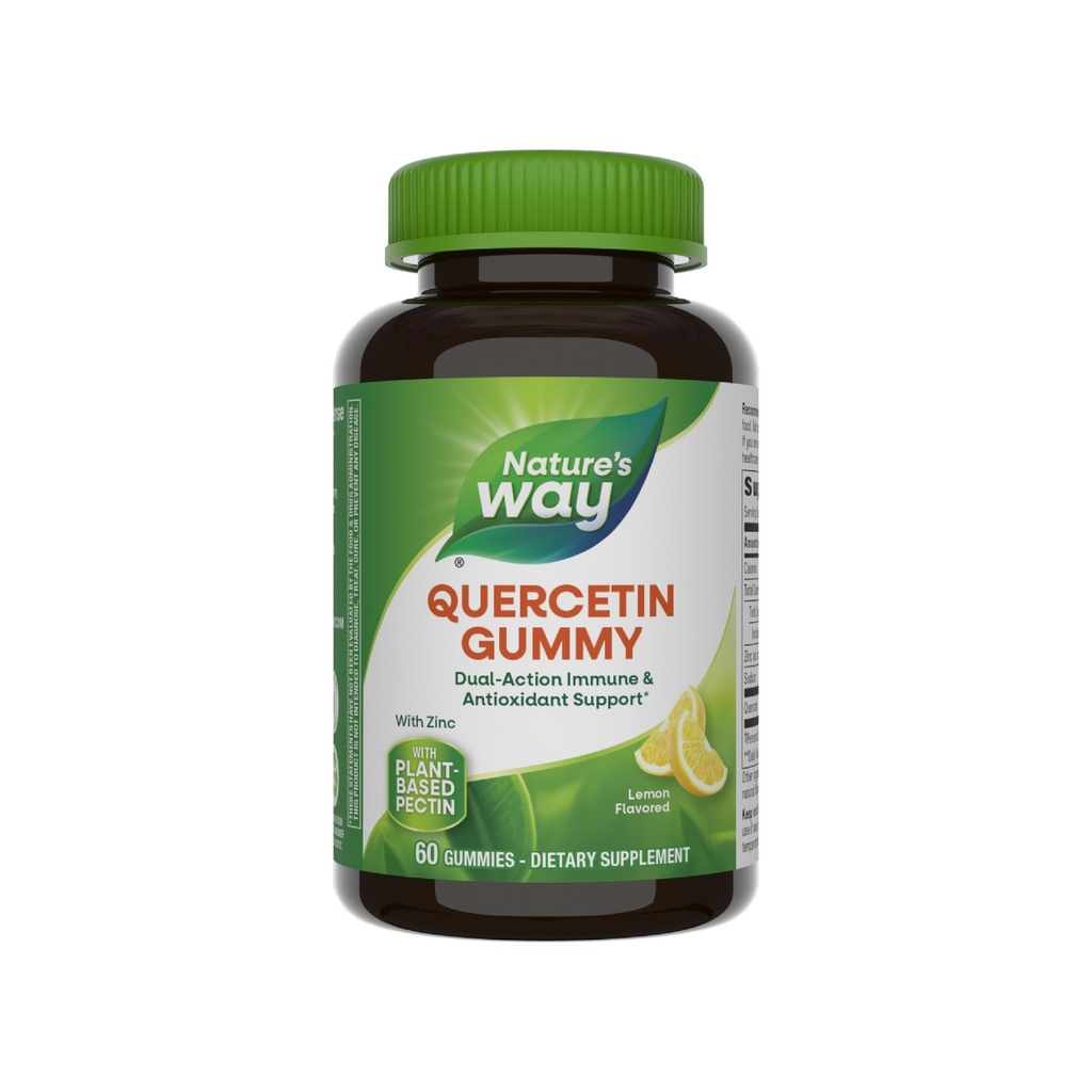 Nature's Way Quercetin Gummies koos tsingi, immuunkaitse toetus *, võimas antioksüdant *, sidruni maitsestatud, 60 kummikut