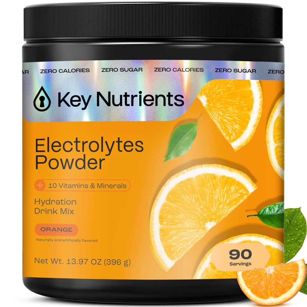 PÕHITOITAINED Multivitamiini elektrolüüdid Pulber puudub suhkur - Tangy Orange Electrolyte Pulber - Kestvus & Energialisa - Hüdraadipulber - Ei Kaloreid - 90 Servings - Valmistatud USA-s