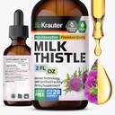 BIO KRAUTER Piimaohaka vedelad tilgad - piimaohakas Silymarin Maksatoetuslisand - Alkohol ja suhkruvaba tinktuur maksa puhastamiseks Detox - 2 Fl. Oz.