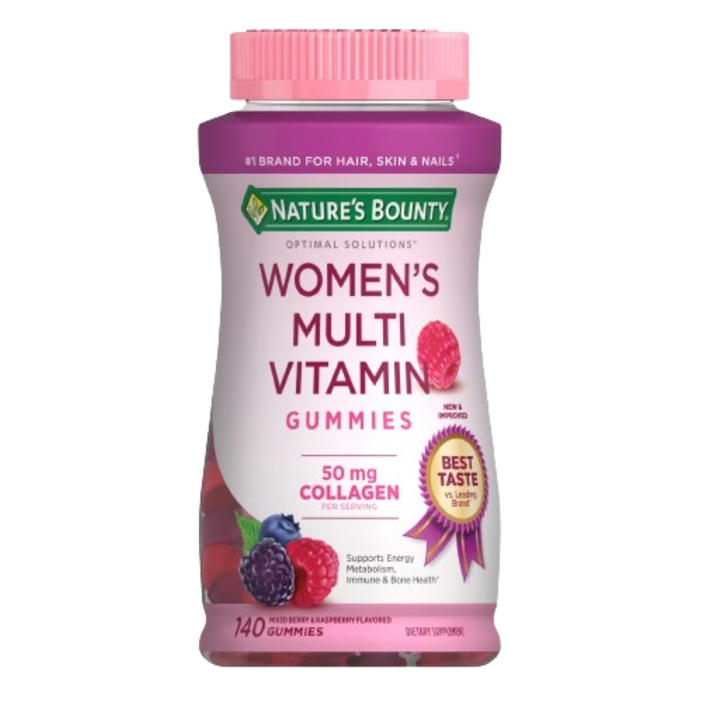 Looduse Bounty Optimal Solutions, Naiste Multivitamiini Gummies Immune Support, Cellular Energy Support, Luu Tervis, Vaarika Maitse, 140 Ct
