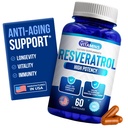 Meile meeldivad vitamiinid Resveratrol 1000mg ühe serveerimise kohta - 60 Lihtne alla neelata Veggie kapslid - looduslik Resveratrooli täiendus 1000mg - Antioksüdandi täiendus aitab toetada immuunsüsteemi