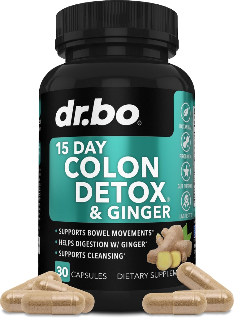 Colon Cleanser Detox kaalu Flush - 15 päeva Colon Cleanse pillid ingveriga - kiire looduslik lahtistav, kõhukinnisuse leevendamine, soolestiku liikumise täiendused soolepuhitus soolestikus