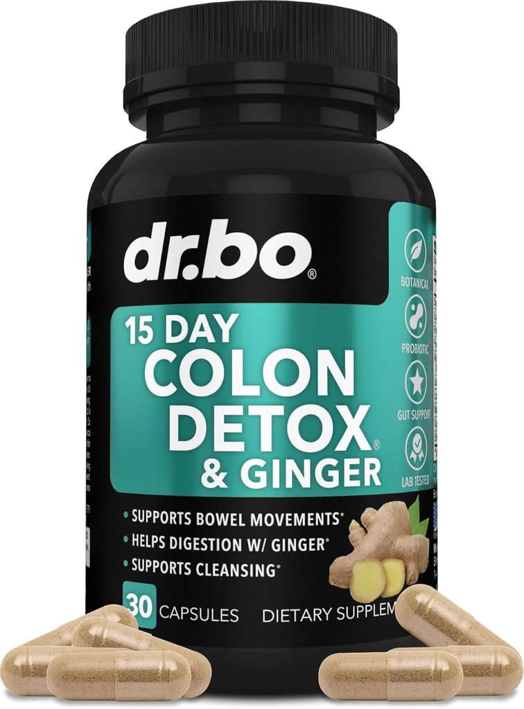 Colon Cleanser Detox kaalu Flush - 15 päeva Colon Cleanse pillid ingveriga - kiire looduslik lahtistav, kõhukinnisuse leevendamine, soolestiku liikumise täiendused soolepuhitus soolestikus