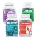 Balance One 4-in-1 Bundle | Probiootikum, CandAssist, Maksaüks, SerraDefend | 15 miljardit probiootikumi | Looduslik puhastamine kaprüülhappega | Maksatoetus piimaohakaga | Süsteemne ensüümisegu