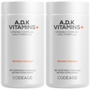 Koode ADK vitamiinide täiendus - oluline vitamiin A, D3 5000 IU, K1 & K2 (MK4 & MK7) - 6-kuuline pakkumine - 1 kapsel portsjoni kohta, mitte-GMO, gluteenivaba - 2-pakk
