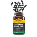 Country Life Activated Organic Coconut Charcoal Capsules, 260mg – Natural Charcoal Supplement for Gas and Bloating Relief, Gluteenivaba, 180 Vegan Capsules