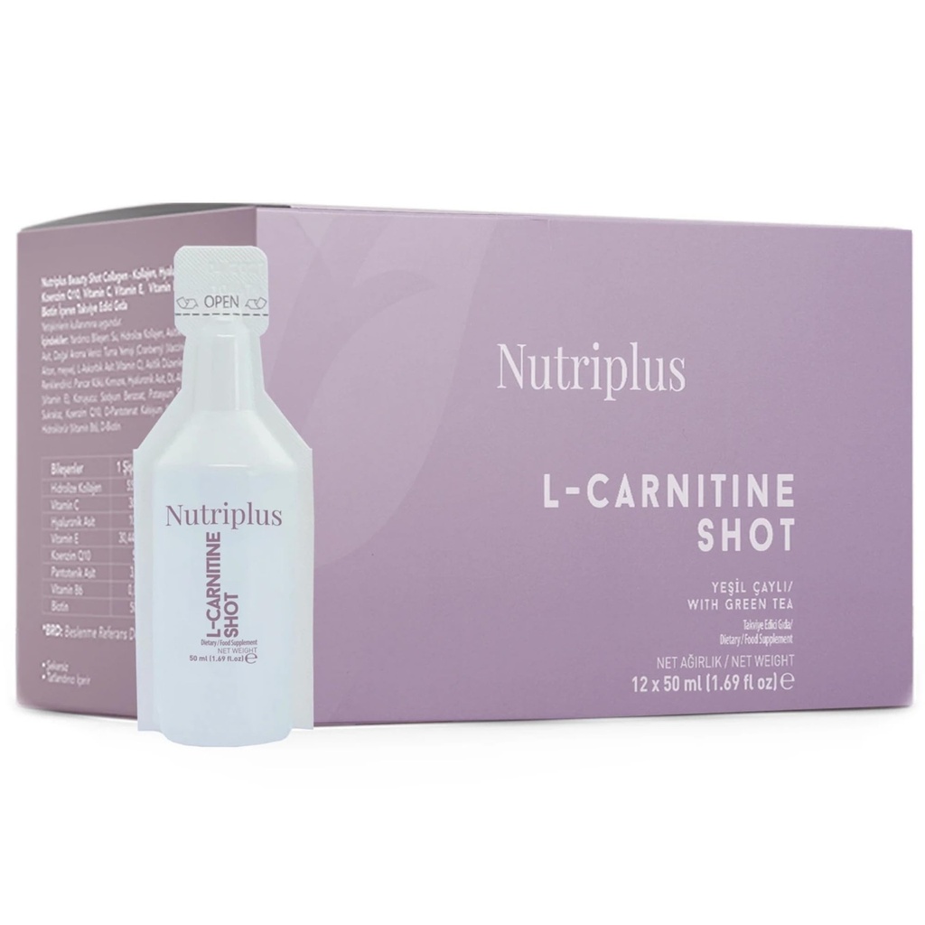 FARMASi Nutriplus portsjonjook - L-karnitiin, 50 ml (12 tk) - energiatoetus, ainevahetuse suurenemine, vastupidavuse suurendamine, igapäevane jook, toidulisandid
