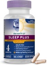 NEURIVA Sleep Plus koos 4-in-1 kasu - kliiniliselt testitud ashwagandha, L-Theanine ja melatoniin - vähendada stressi, langeda kiiremini, parandada une kvaliteeti, ärkama värskendatud *, 58ct kapslit