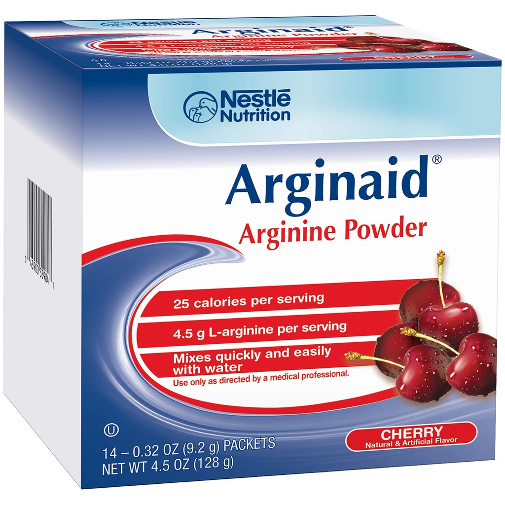 Arginaid Arginiini Pulberjoogi Segu, Kirss - Toitumisvajadused Haavahoolduseks - 0,32 OZ Pakendid (14 CT/Pack) (Pakke 2)