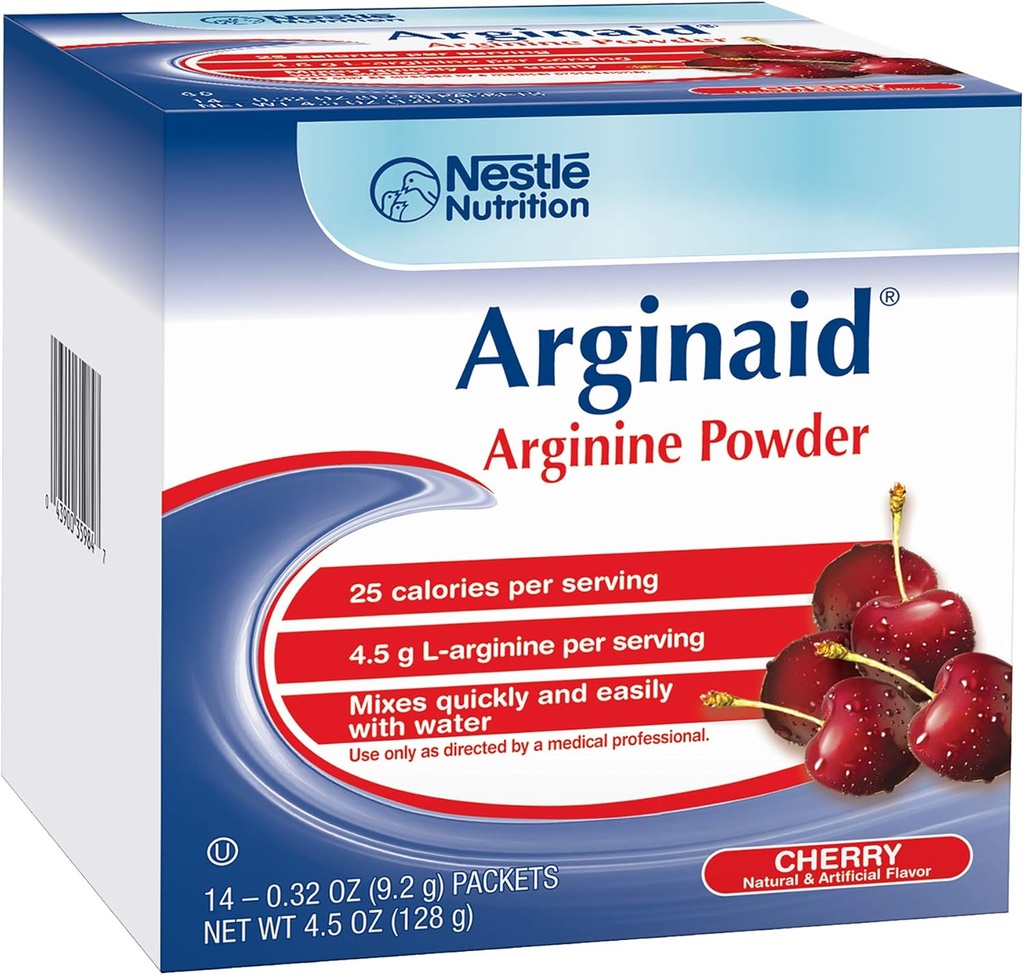 Arginaid Arginiini Pulberjoogi Segu, Kirss - Toitumisvajadused Haavahoolduseks - 0,32 OZ Pakendid (14 CT/Pack) (Pakke 2)