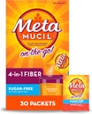 Metamucil On-The-Go, Psyllium Husk Fiber Supplement, 4-in-1 Fiber for Seedetrakti Tervis, Suhkruvaba, oranž maitse, 30 Count x 2 Packs (60 Count Total)