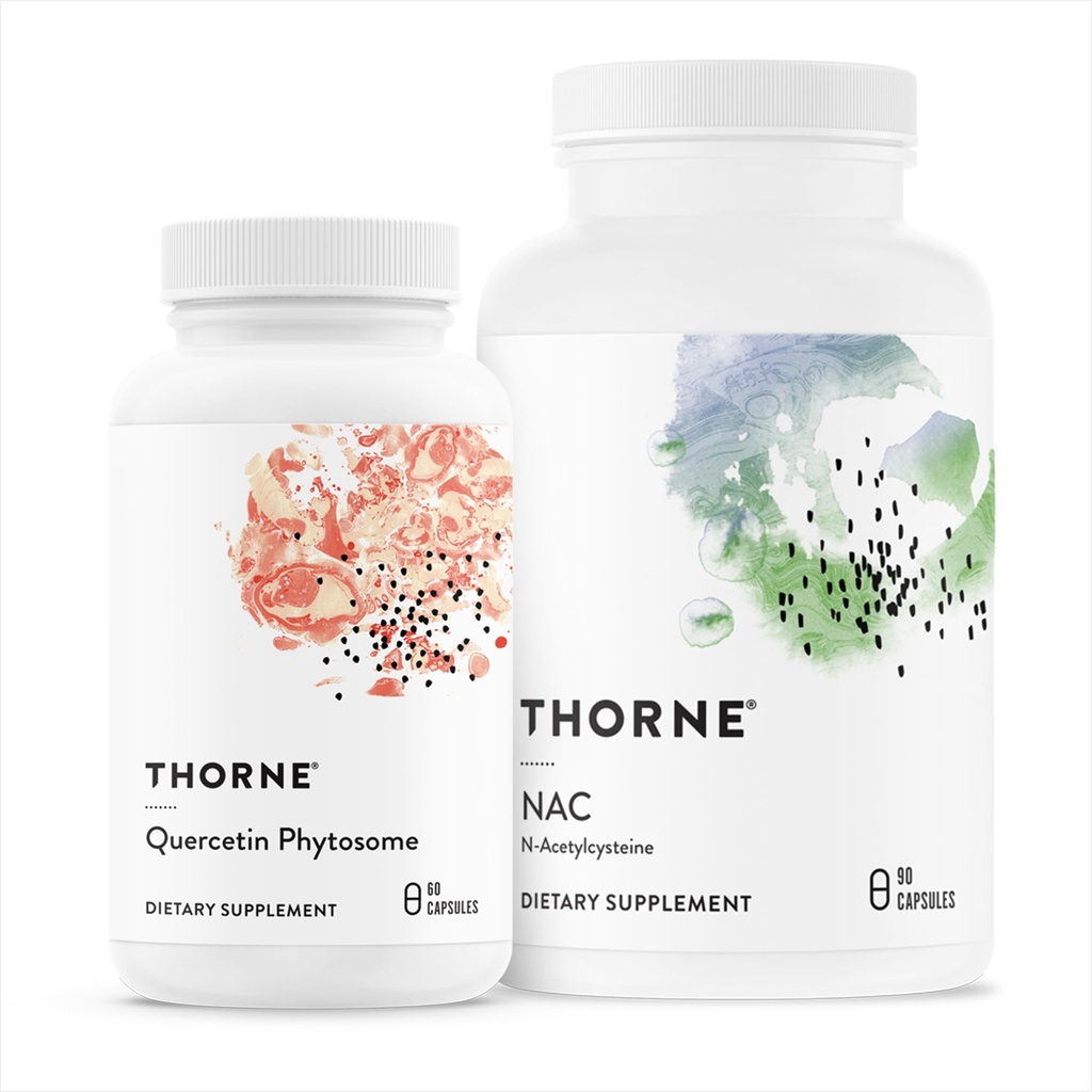 THORNE - Immune Support Duo - Quercetin Phytosome & NAC tasakaalustatud immuunsuse ja hingamisteede heaolu jaoks - 30 Servings