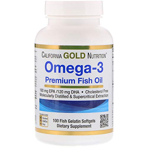 California Gold Nutrition Omega-3 Premium Fish Oil by California Gold Nutrition, kontsentreeritud valem EPA & DHA-ga, optimaalse lipiidiprofiili toetamine, gluteenivaba, 100 kala želatiin-pehmellid - 2 Pack