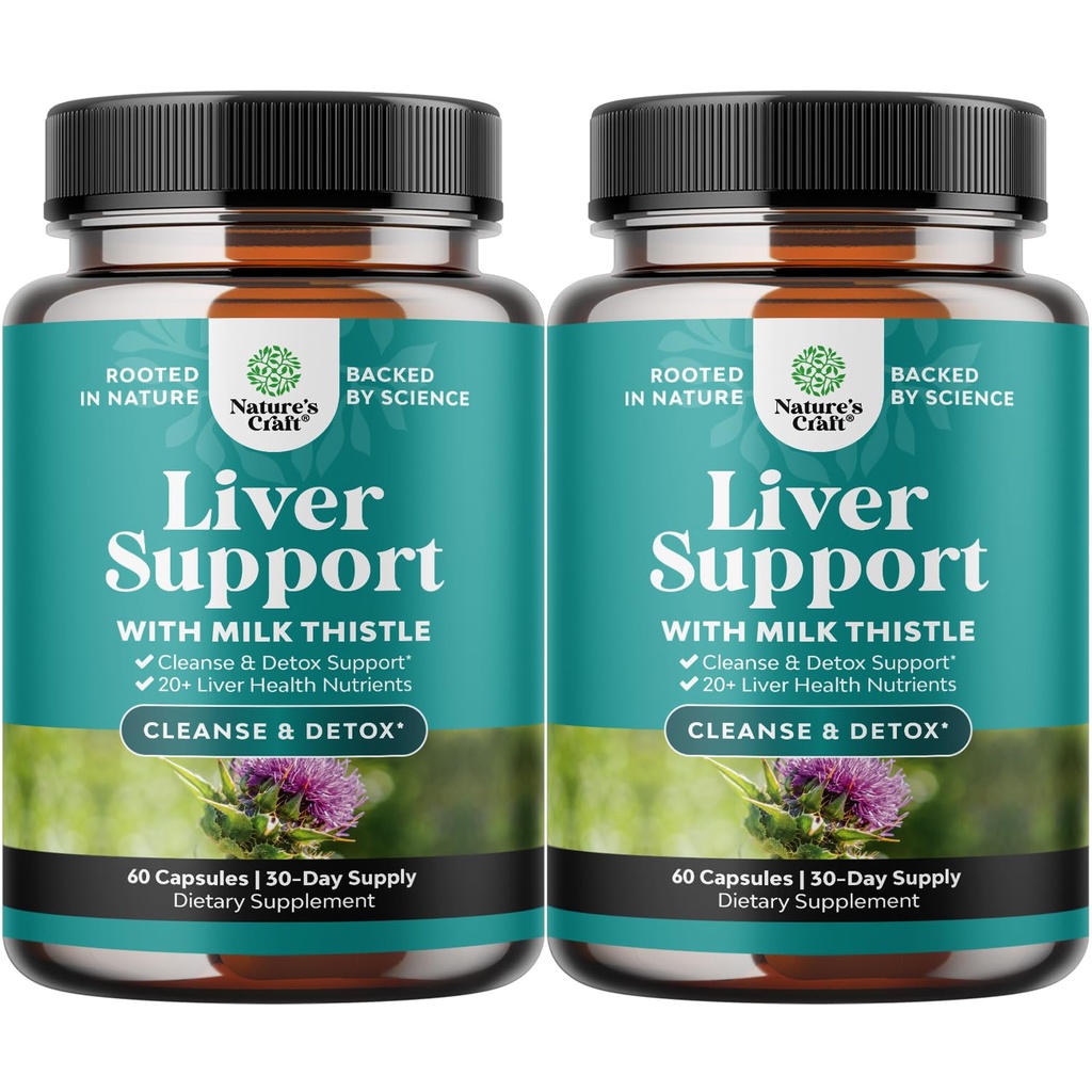 Loodused Käsitöö Maks Puhasta Detox & Remont 2 Pack Bundle - Taimne Maks Toetus Piimaohaka Lisand - Silimariin Piimaohaka Toidulisandid Dandelion Juur, Koliin, Beetroot & Artichoke ekstrakt
