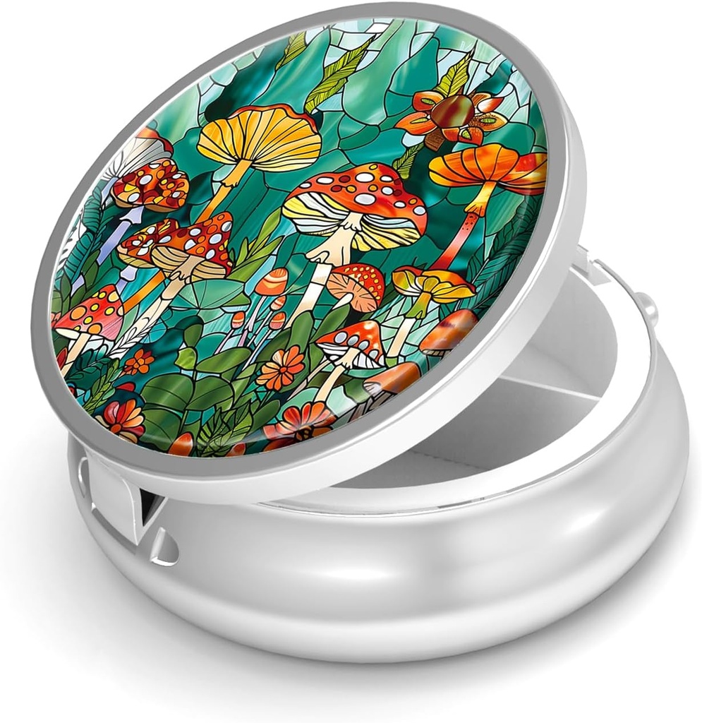 Pill Box-3 Compartment Small Pill Case Purse & Pocket Mini Metal Pill Holder Travel Pill Container hoida toidulisandeid BPA-vaba (seenemets)