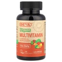 DEVA väikesed tabletid Vegan multivitamiinid naistele ja meestele, multivitamiinid rauaga, mineraallisand, C-vitamiin, B-vitamiini kompleks, vitamiin B12, E-vitamiin, tsink, gluteenivaba, 90 tabletti