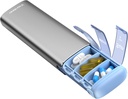 Vaydeer Metal Travel Pill Korraldaja, 7 päeva nädalas Pill Box, suure mahutavusega Daily Cute Pill Case toidulisandeid, pillid, vitamiinid ja ravimid (Small,Gray)