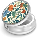 Pill Box-3 Compartment Small Pill Case Purse & Pocket Mini Metal Pill Holder Travel Pill konteineri hoida toidulisandeid BPA-vaba (Floral Muster)