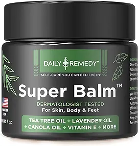 PÄEVANE MEETMED Teepuuõli ekstra tugevus Super Balm - sportlased Foot Cream Combats Ringworm, Jock Itch, küüneprobleemid - toitev pragunenud sügelev nahk kehal ja jalgadel - valmistatud USAs (2 Pack)