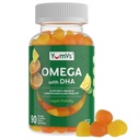 Vegan Omega 3 täiendus Gummies - vetikaõli taimepõhine vegan DHA - kalaõli alternatiiv linaseemnete ja vetikatega - mitte-GMO, ei karrageeni - süda, aju ja silma tugi - sidrun & apelsin - 90 Gummies