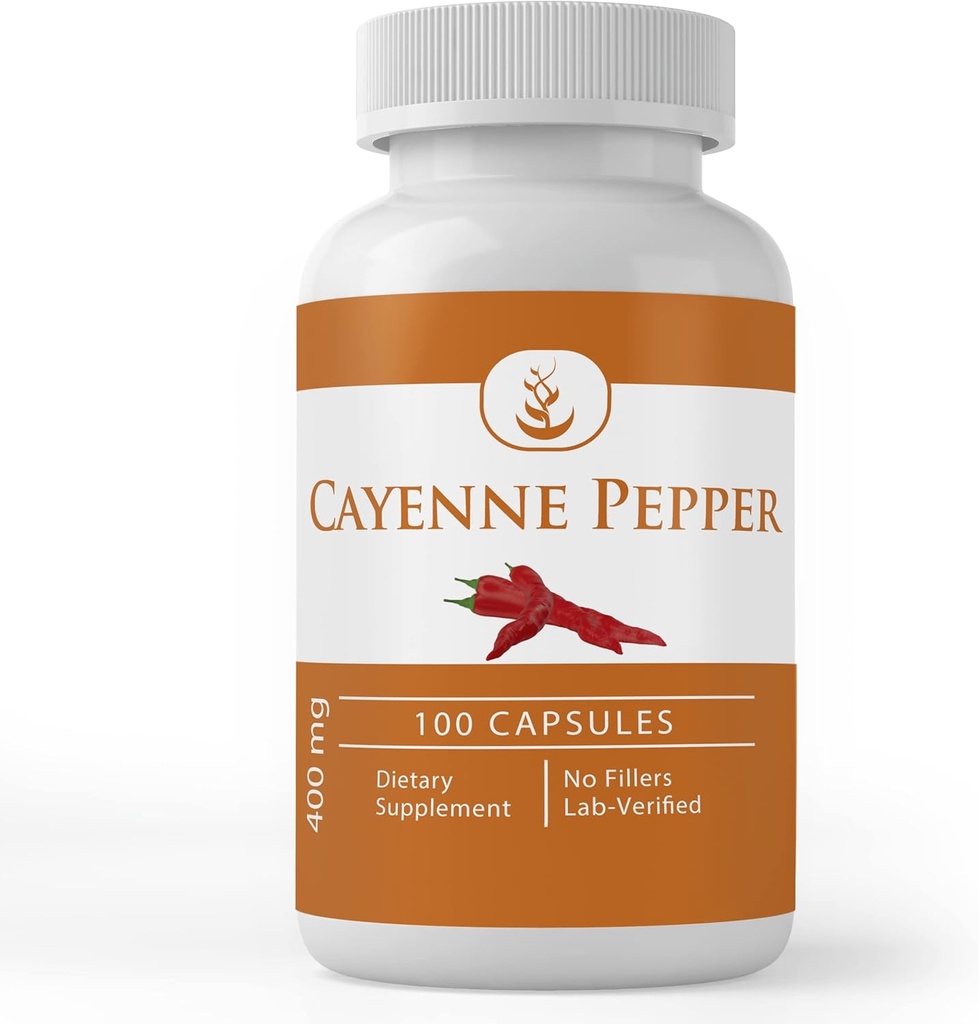 Puhas originaalkoostisosad Cayenne Pepper, (100 kapslit) Alati puhas, ei lisaaineid ega täiteaineid, Lab Kinnitatud