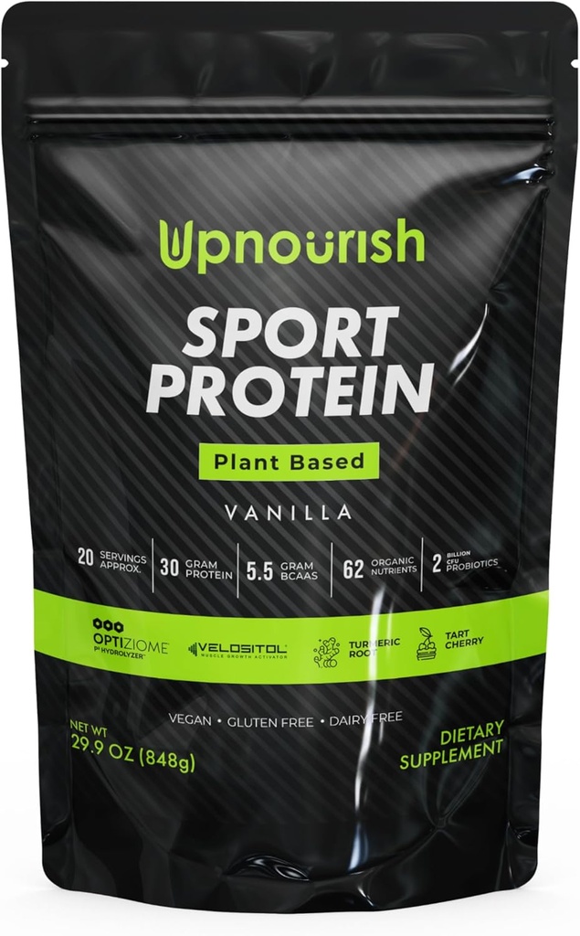 Vegan Sport Protein Powder Vanilla – 30g Plant Based Protein, VELOSITOL, BCAAs, Organic Greens & Fruits, Probiotics, Tart Cherry for Post Workout Recovery, Inform Sports Certified Keto - 20 servings