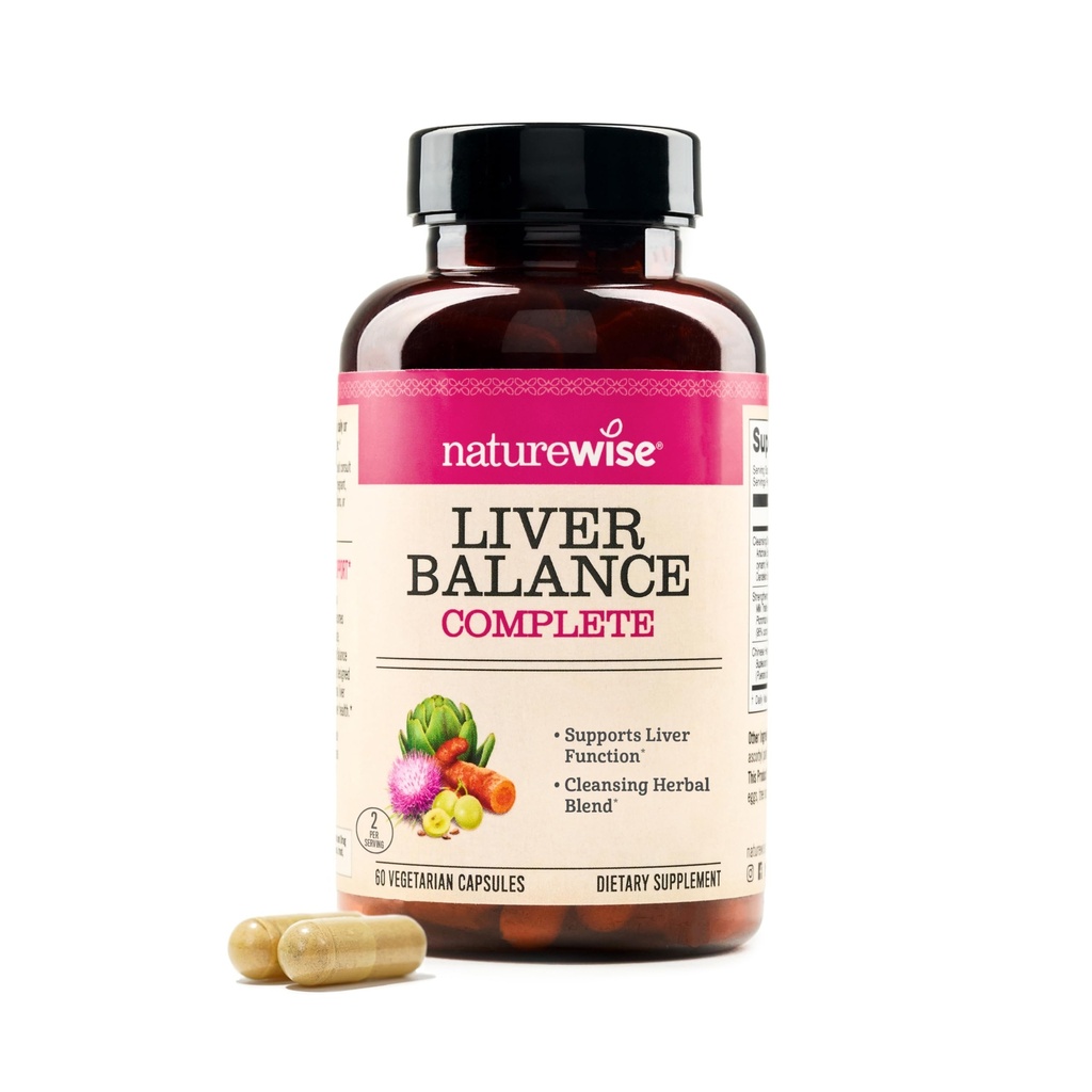 NatureWise Maksa tasakaalu Detox täiendus - kolmekordne parandusvalem piimaohakaga, Dandelion, Kurkum, Artišokk, Reishi Seene & Kudzu, Vegan - 60 kapslit [30-päevane pakkumine]