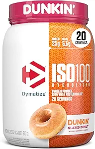 Dümatize x Dunkin' Glazed Donut ISO100 Vadakuvalgu pulber, 25 g valku, 5,5 g BCAA-d, 120 Cal., Gluteenivaba, 1 g rasva, 1 g suhkrut, 2 g süsivesikut (20 serveerimist)