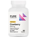 PureFormulas Cranberry 500 mg - toetab neerude ja kuseteede tervist - antioksüdantide lisand immuunsuse kaitseks ja rakuterviseks - Jõhvikapillid naistele ja meestele - mitte-GMO - 60 kapslit