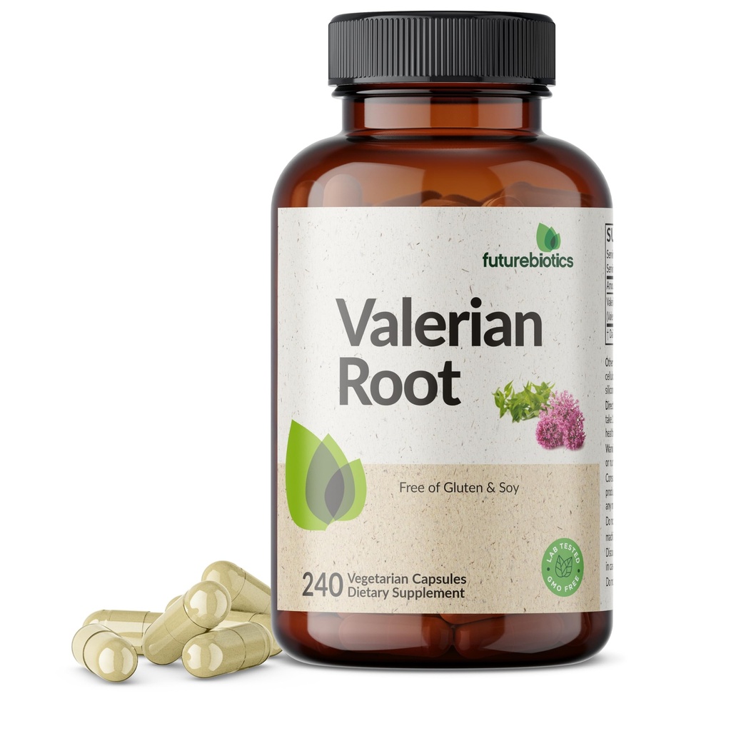 Futuuribiootikumid Valerian Juur 1200 MG Soodustab Lõõgastavat Mitte-GMO-d, 240 Taimekapslit