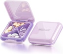 DUBSTAR Pill Case,Väike Pill Box - Veekindel Portable Daily Väike Pill Case Purses Tasku Kompaktne Reisimeditsiini hoidja Vitamiinid, Kalaõlid, Toidulisandid (4-Kommentaarid, Lilla)