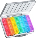 Zoksi Niiskus-Proof Pill Organizer 3 korda päevas, suletud iganädalane pillide karp 7 päeva, suur igapäevane pillide kasti korraldaja, reisimeditsiini korraldaja, kaasaskantav pillide konteiner 21 ravimi hoidmiseks