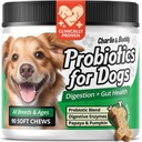 Charlie & Buddy Lemmiklooma probiootikumid koertele Aid Gut Flora, koerte probiootikumid seedetrakti tervise jaoks koos seedetrakti ensüümidega, kõrvits ja papaia kõhule, 90 pehmet probiootilist närimist koertele, pardi maitse