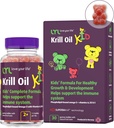 LYL Krill Oil Kid Gummy Bears vitamiin D 3, vitamiin E ja vitamiin A - fosfolipiid-Bound Omega 3 tervislikuks kasvuks ja arenguks - kummikarud apelsini, õuna ja vaarikate maitsega (pakk 30)