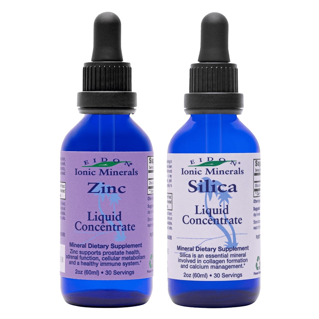 Eidon Ionic Minerals Vedel ränidioksiid ja tsink Tilgad, 2 Fl Oz, Immuunsus Tervis, Nahahooldus, Looduslikud Koostisosad, Kunstlike värvide või säilitusainete puudumine
