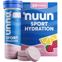 Nuun Sport elektrolüüt tabletid magneesiumi, kaltsiumi, kaaliumi, kloriidi ja naatriumi, gluteenivaba ja vegan, maasikalemonaadi, 8 pakendit (80 Servings Total)