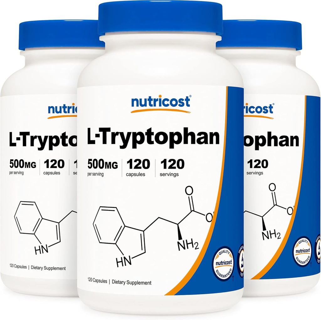 Nutrikost L-trüptofaan 500mg, 120 kapslit (3 pudelit)