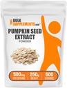 BulkSupplements.com Kõrvitsaseemneekstrakti pulber - Kõrvitsaseemnelisand, taimsed toidulisandid - Vegan & gluteenivaba, 500mg ühe serveerimise kohta, 250g (8,8 oz) (pakk 1)