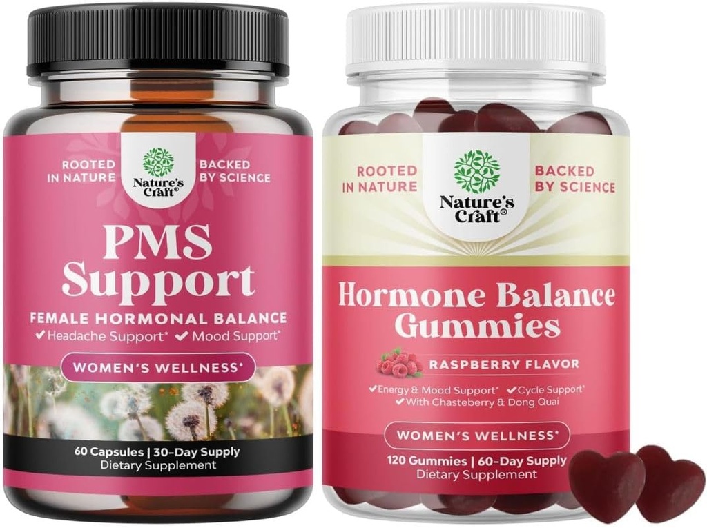 Bund PMS toetus koos DIM, Chasteberry, Black Cohosh & Ashwagandha perioodi krambid Menopausipuhitus meeleolu ja hormoonide tasakaalu Kummid toetada menstruaaltsükli vitamiin B6 ja Dong Quai