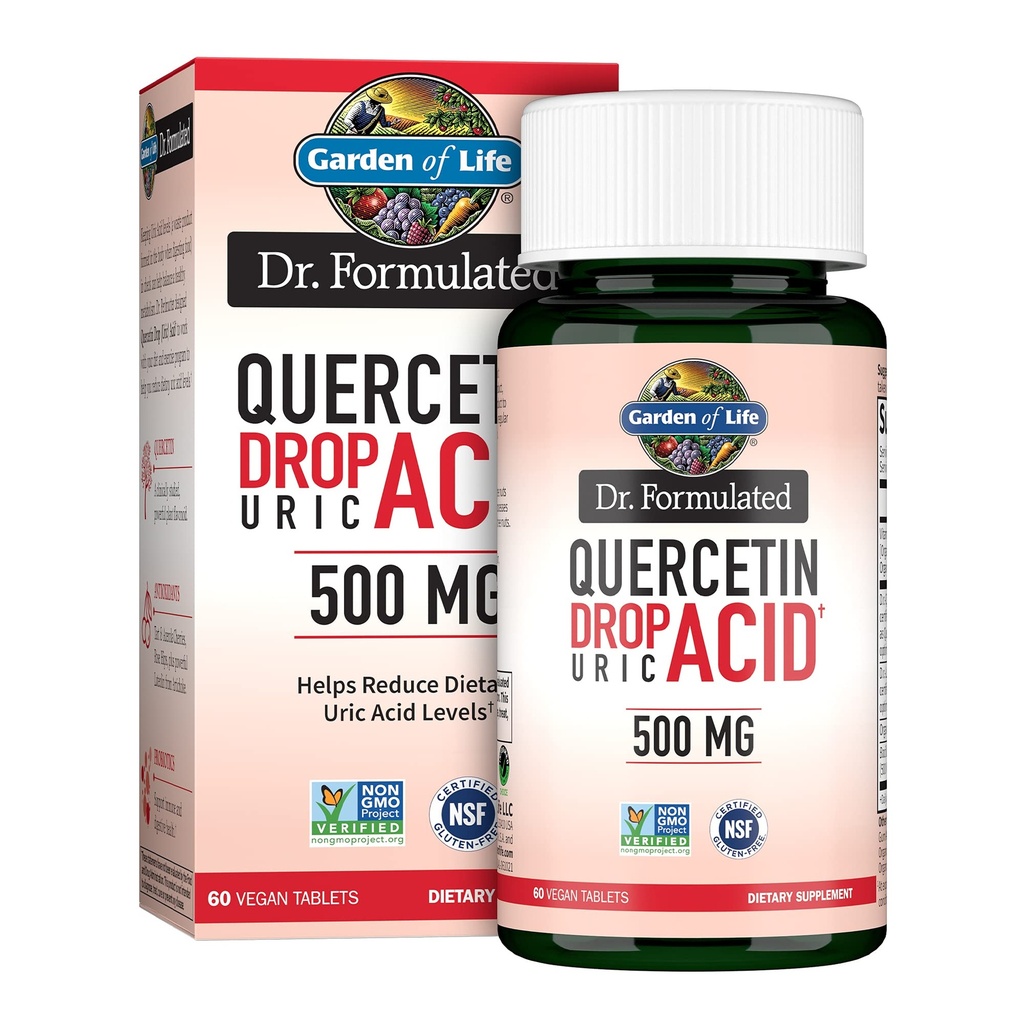 Eluaed Quercetin probiootikum ja kusihappe toetus tart kirsiga, C-vitamiin orgaanilisest acerolast ja Rose HIPS Plus Luteolin - Dr Formulated - Gluteenivaba ja Non GMO - 60 tabletti