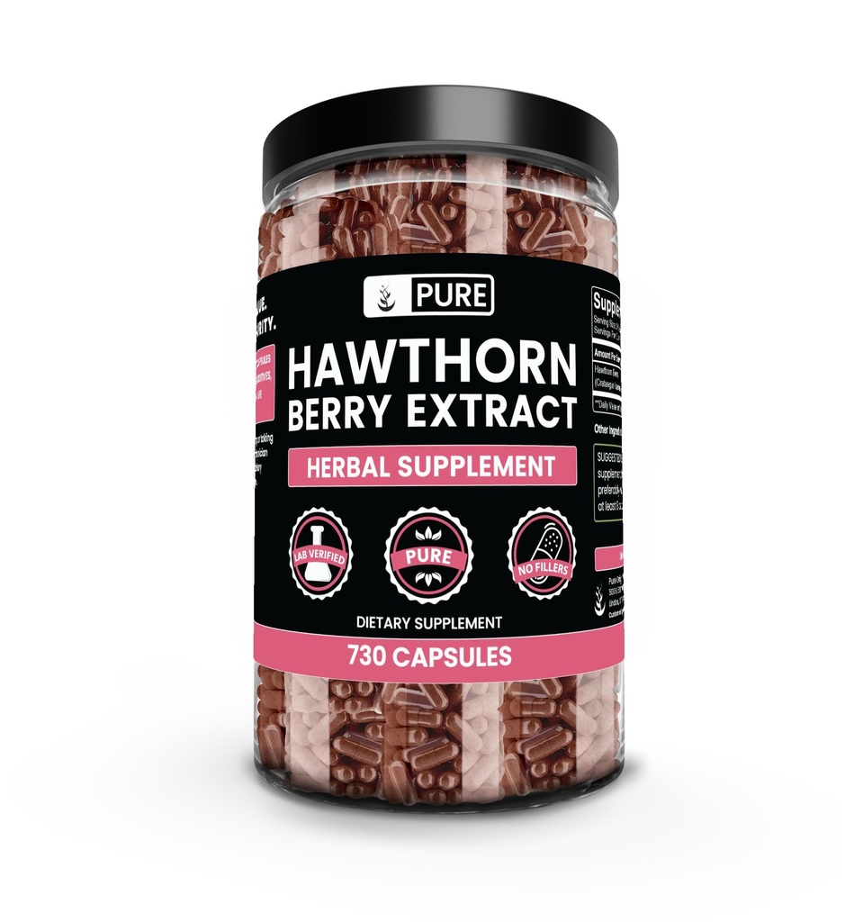 Puhtad originaalsed koostisosad Hawthorn Berry ekstrakt (730 kapslit) Puhas ja looduslik, ei lisandeid ega täiteaineid