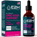 E2H Uric Acid Support Supplement - Tart Cherry and Devil's Claw - toetab Uric Acid Health and Kidney Function Non-GMO - Vegan - 2 Fl Oz