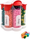 Ekstra suur Pill Korraldaja Daily, Weekly, Monthly Supplement Pudel, Cute Blossom Pill Dispenser 7 XL koosseisud, Lihtne avatud Pill Box vitamiine, ravimeid, etiketid kaasas (punane)