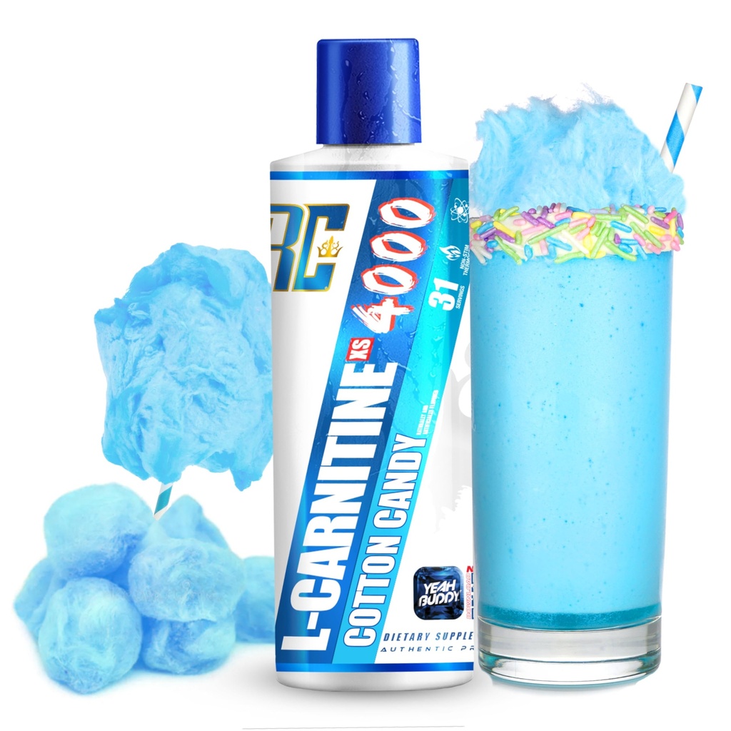 Ronnie Coleman Signature Series L karnitiin XS 4000 Vedel, Stimulant Free, Sugar Free, Zero Carbs, Lean Lihastugevuse toetus meestele ja naistele, 16 Oz (16 oz, puuvillane komm (4000)