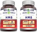 HMB 2000mg serveeritava 120 tableti kohta | Mitte-GMO | Gluteenivaba | Made in USA (2 Pack)