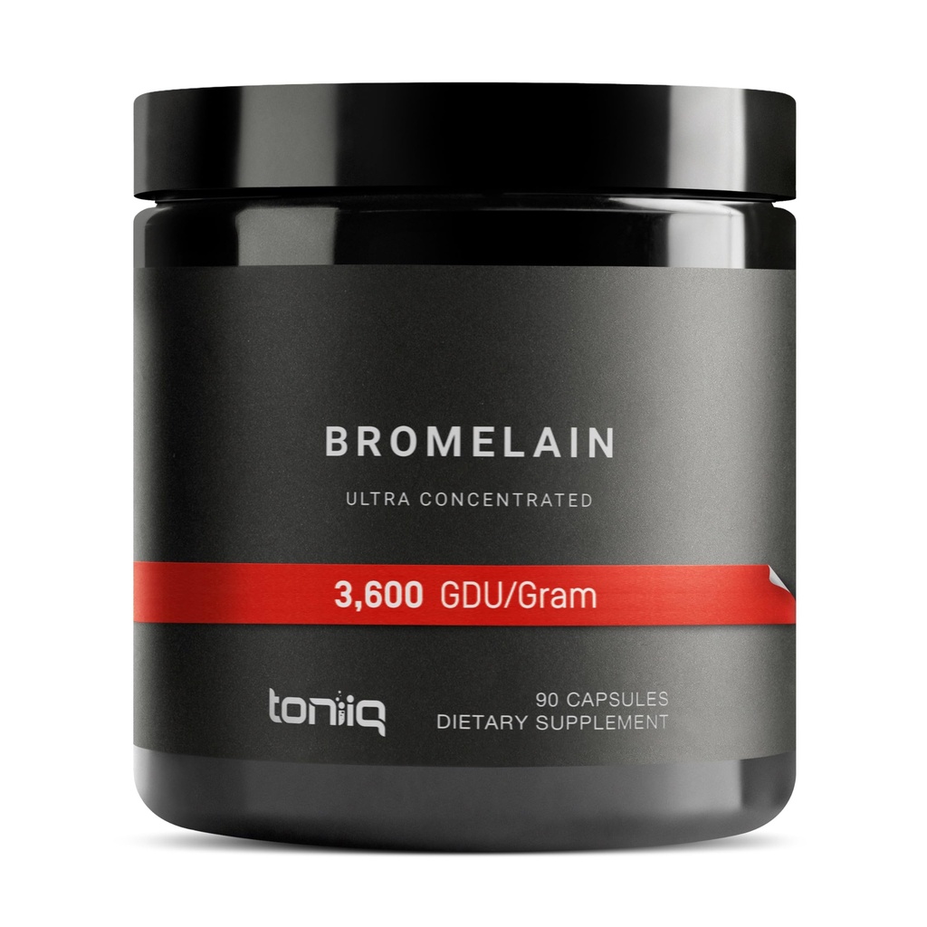 Ultra kõrge tugevusega bromelain 1000mg - 3600 GDU / Gram - väga kontsentreeritud ja biosaadav - kolmanda osapoole testitud valem - 90 taimset kapslit - 45 portsjonit konteineri kohta - Bromelaini lisand
