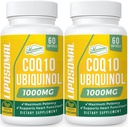 1000mg Liposomal CoQ10 Softgels | Better Absorption CoQ10 Ubikinol Supplement | Heart Function & Energy Production | Active Antioxidant Form of Vegan Coenzyme Q10 | Non-GMO | 120 Softgels