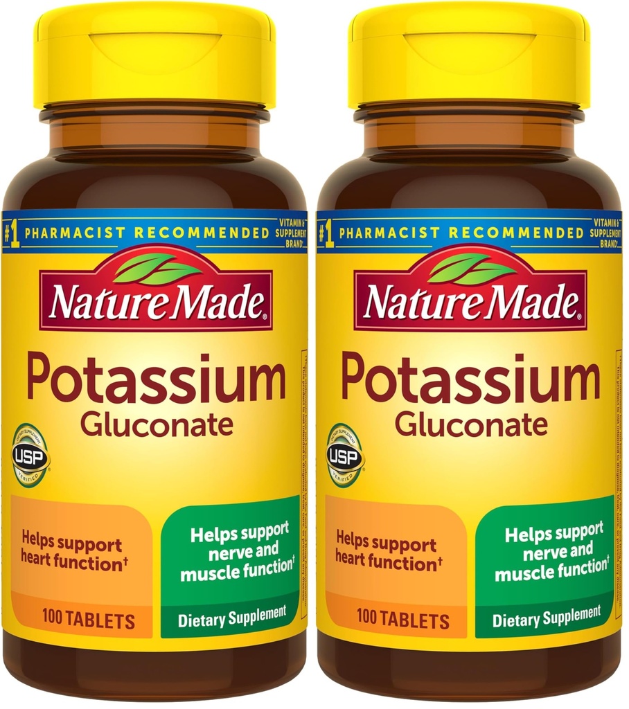 Loodus Made Kaalium Gluconate 550 mg, toidulisand südame tervise toetamiseks, 100 tabletti, 100 päeva pakkumine (2. pakendis)